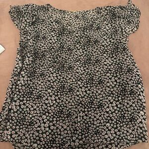 Saint Laurent Floral Print Flutter S/S Sleeve Blouse size small